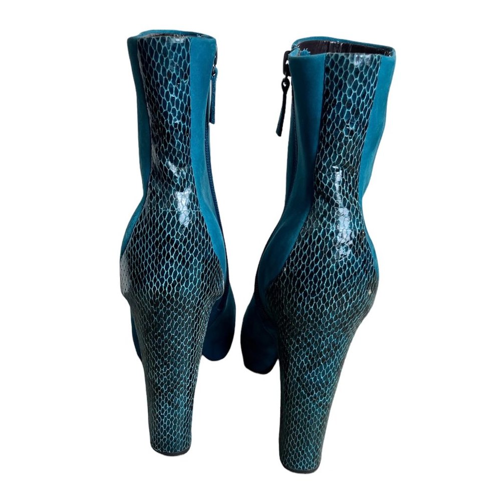 Boutique 9 boots Teal heel suede Sz 10 - Picture 3 of 6